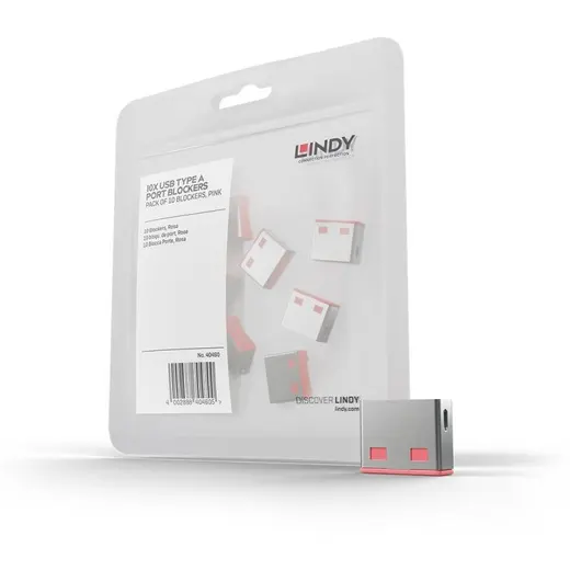 LINDY LIN-40460 USB A Tipi Port Kilidi (Anahtar Hariç) – 10’lu Paket