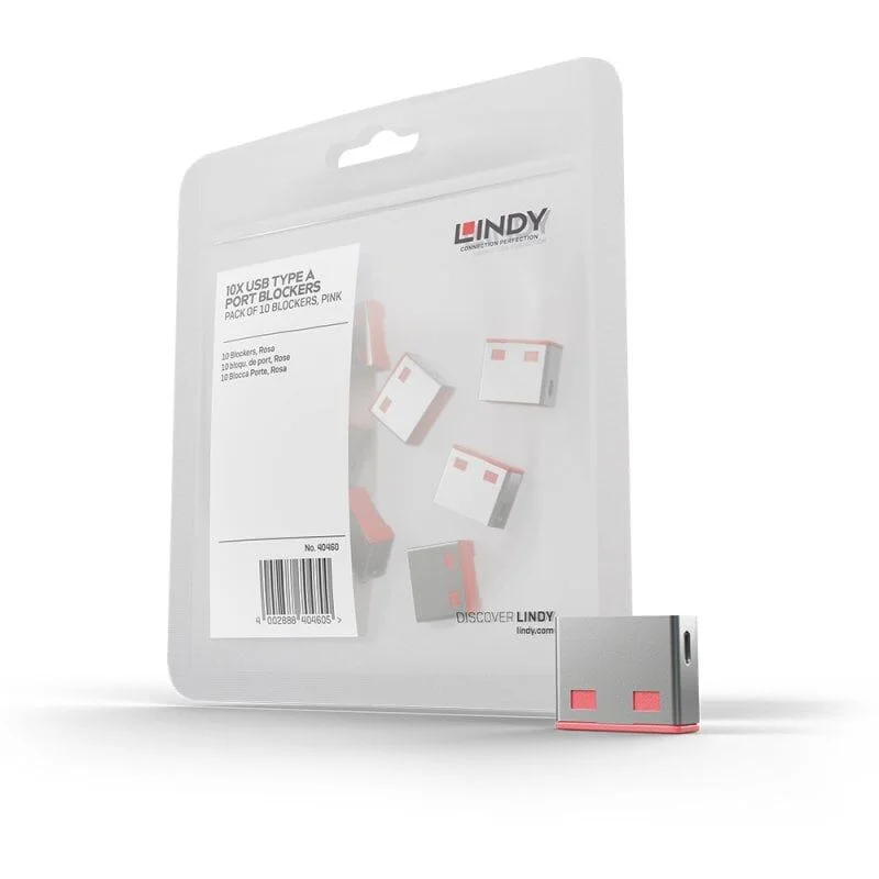 LINDY LIN-40460 USB A Tipi Port Kilidi (Anahtar Hariç) – 10’lu Paket