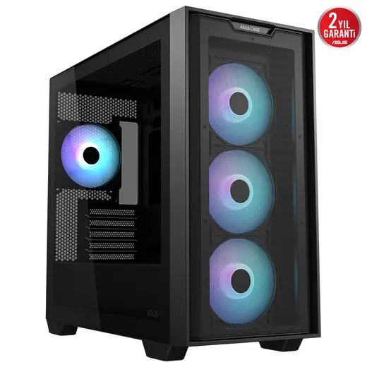 Asus A21 PLUS Siyah Temperli Cam mATX Mid Tower Fanlı ARGB Kasa