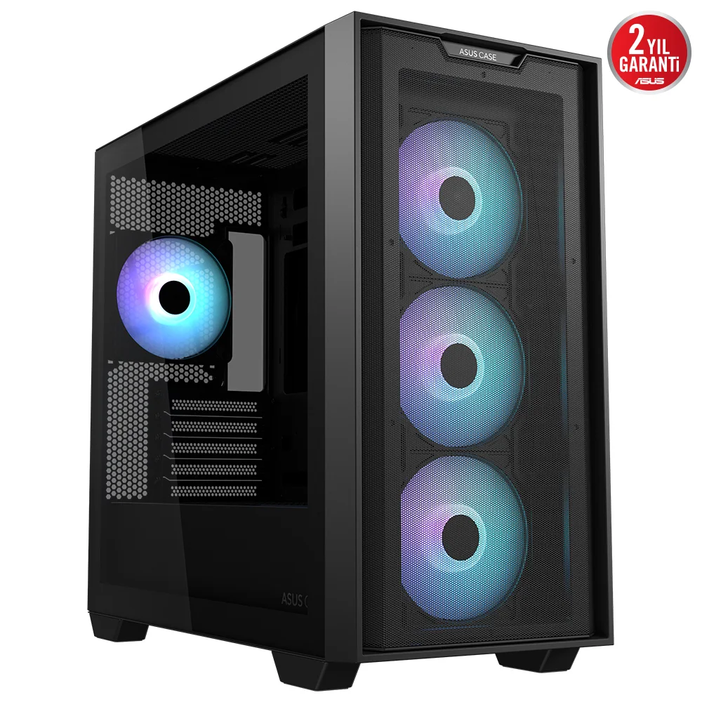 Asus A21 PLUS Siyah Temperli Cam mATX Mid Tower Fanlı ARGB Kasa