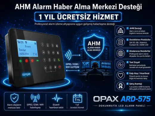 ARD-575 Siyah GPRS/GSM/WiFi 4G Dokunmatik Kablolu Kablosuz Ev ve İşyeri Alarm Paneli görseli 6