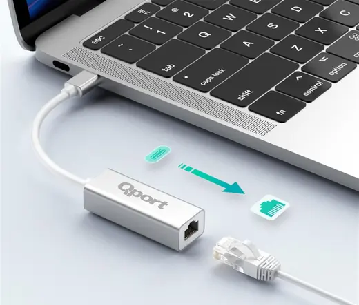QPORT (Q-TR45) TYPE-C TO RJ45 ETHERNET CEVIRICI alternatif görünüm
