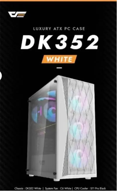 darkFlash DK352 PLUS 650W Bronze 80+ Power Supply 4-12cm ARGB Fan Beyaz Kasa alternatif görünüm