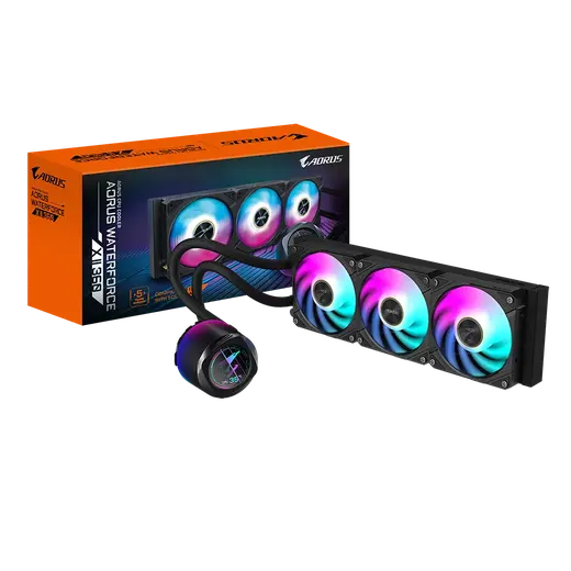GIGABYTE 360MM AORUS WATERFORCE X II 360 LCD ARGB AM5-1851p Sıvı Soğutmalı İşlemci Fanı görseli 1