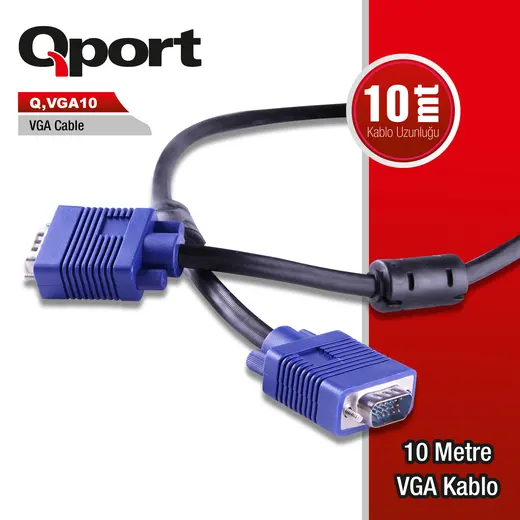QPORT Q-VGA10 10M 15PIN VGA KABLO alternatif görünüm