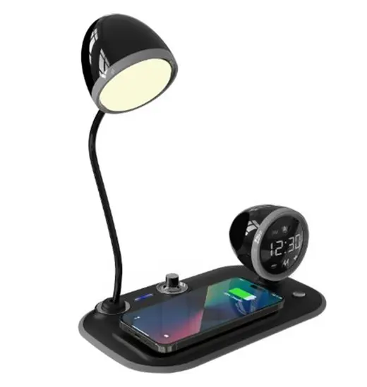 S-link SL-CW21 Siyah Telefon Uyumlu Fast Şarj 15W Ayarlanabilir Led Işıklı Masa Lambası görseli 1