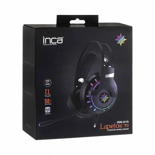 INCA 7.1 USB RGB Siyah Gaming Kulaklık IGK-X10 görseli 1