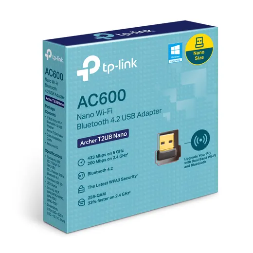 TP-LINK ARCHER T2UB NANO AC600 WIFI BLUETOOTH DUAL BAND USB ADAPTOR alternatif görünüm