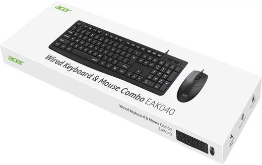 ACER EAK040 BKL Kablolu Klavye+ Mouse set (Mouse 1,40cm Kablo ) (Klavye 1,5cm Kablo )