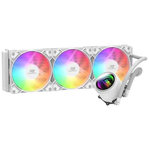 POWERBOOST 360MM CIRCLE 360W Rainbow Fanlı AM5-1851p Sıvı Soğutmalı İşlemci Fanı Beyaz görseli 1