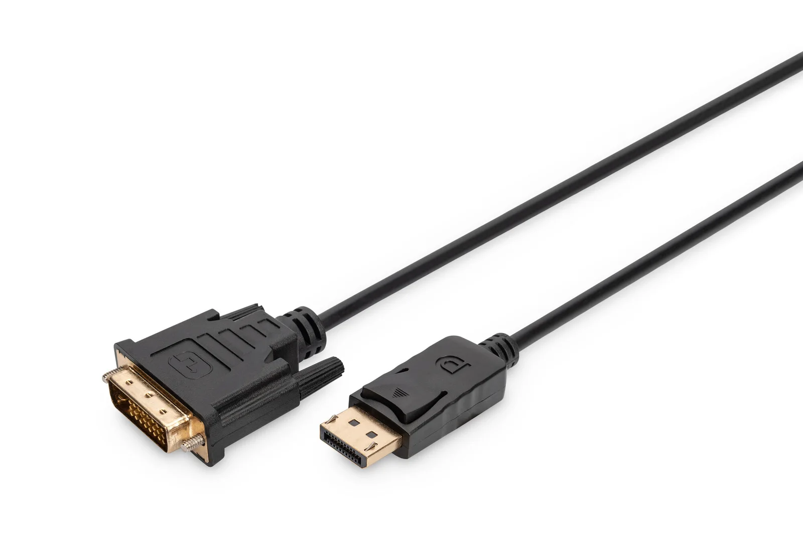 DIGITUS AK-340306-020-S DisplayPort adaptör kablosu, DP tipi - DVI (24+1) St/St, 2.0m, kilitli, DP 1.1a uyumlu, bw