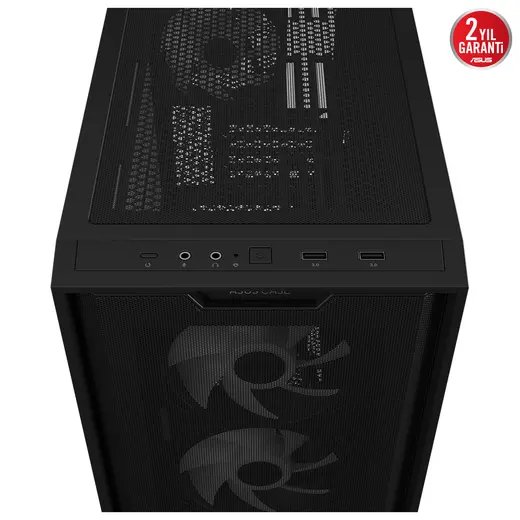 Asus A21 PLUS Siyah Temperli Cam mATX Mid Tower Fanlı ARGB Kasa görseli 3