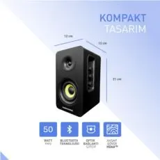 Thonet & Vander KUMPEL 2.0 50W Siyah Speaker - 2.0 Sistem - 50W RMS görseli 4