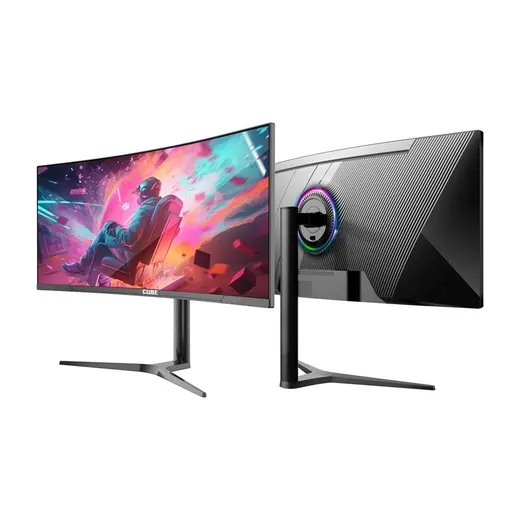 34 CUBE PA-34V165C VA 1MS 165HZ HDMI DP TYPE-C USB 2K WQHD 3440X1440 FREESYNC CURVED YUKSEKLIK AYARI VESA RGB SIYAH GAMI görseli 3