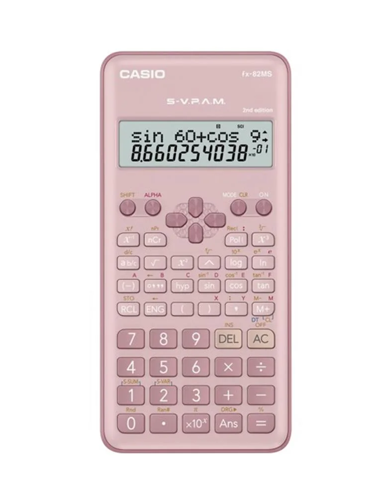 Casio FX-82MS-2-PK-W-DTF Versiyon Bilimsel Pembe Fonksiyonlu Hesap Makinesi