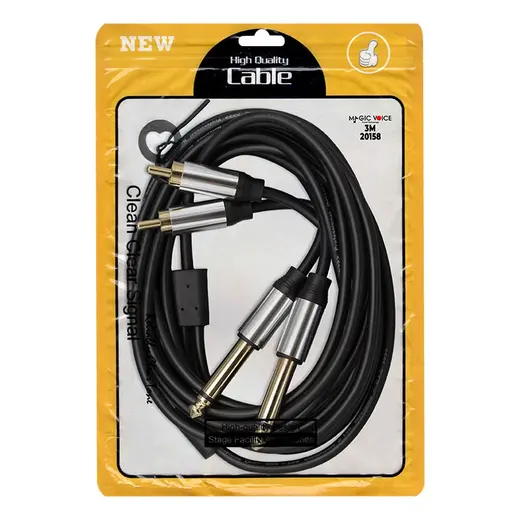 MAGİCVOİCE LD398 2X6.3 MM MONO ERKEK + 2XRCA ERKEK 3 METRE KABLO alternatif görünüm