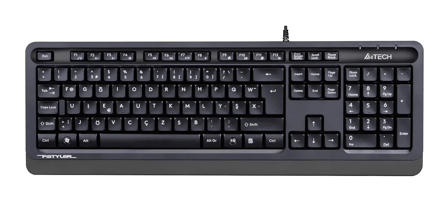 A4 TECH FK10 USB KABLOLU F MULTIMEDIA KLAVYE GRI