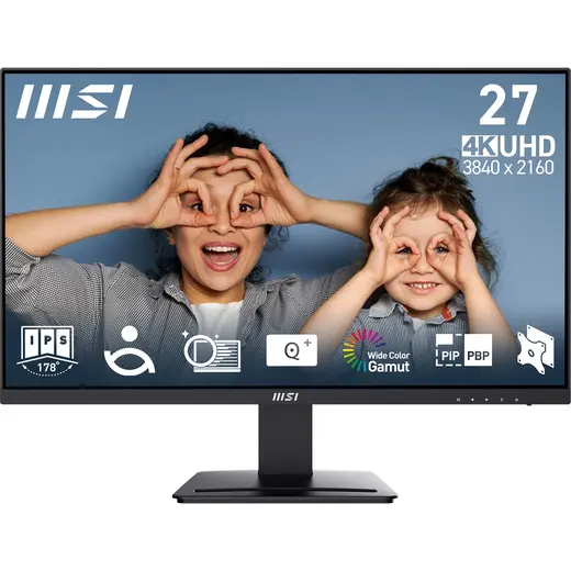 MSI 27" IPS PRO MP273U 4MS 60HZ HDMI-DP Kurumsal Monitör 3840x2160 görseli 8