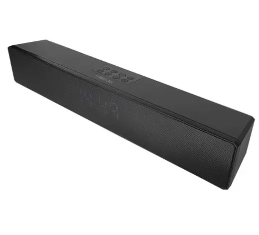 Mikado MD-SBT27 Siyah 10W 2400mAh BT,RGB,Alarm,Clock,TF Card Type-C,USB Soundbar Speaker