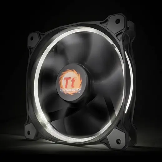THERMALTAKE Riing CL-F038-PL12WT-A 120mm Beyaz Halka Ledli Titreşimsiz Kasa ve Radyatör Fanı görseli 3