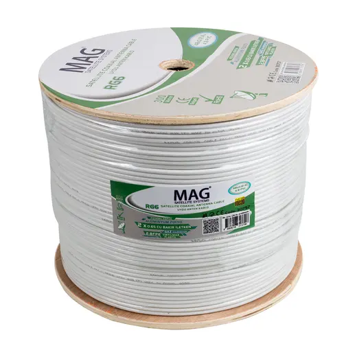 MAG RG59 FA MİNİ DUAL BİTİŞİK 48 TEL ANTEN KABLOSU (300 METRE) alternatif görünüm