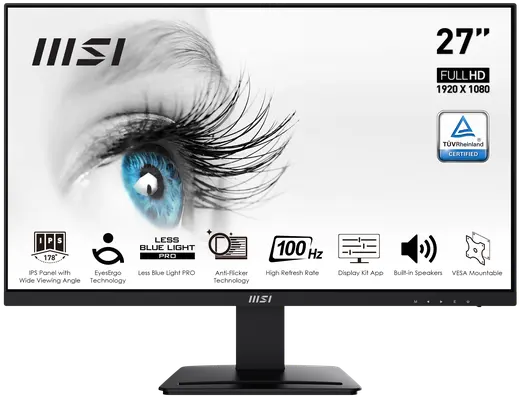 MSI 27" IPS PRO MP273A 1ms 100Hz HDMI-DP Kurumsal Monitör 1920x1080 görseli 4