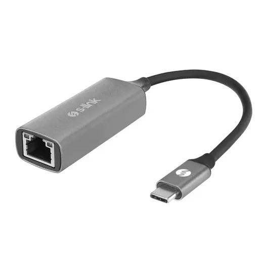 S-link SW-U336 Gri Metal Type-C to RJ45 Gigabit Dönüştürücü Çevirici Adaptör