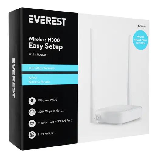 Everest EWR-301 300Mbps Rep/Access Point/Bridge görseli 4