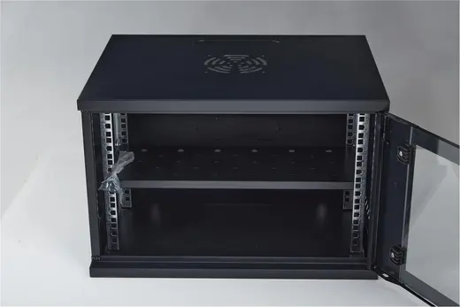 Racksan SE-6409S 9U Duvar Tipi Kabinet (450-530-400) Raf+Fan+Priz alternatif görünüm