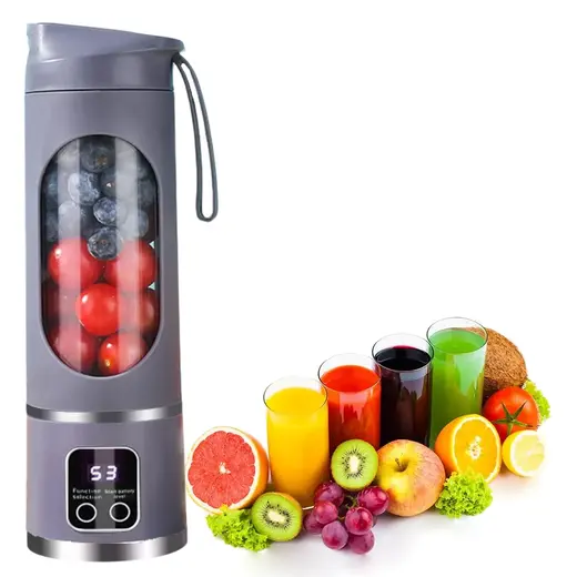 POWERMASTER PM-25965 450ML SHAKEN TAKE KİŞİSEL SMOOTHİE TAŞINABİLİR BLENDER MEYVE SIKACAĞI ŞARJLI MOR görseli 3