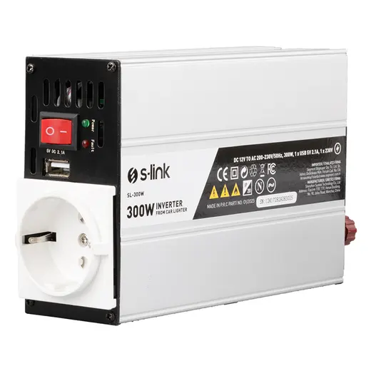 S-LINK SL-300W 300W DC12V-AC230V ÇAKMAKTAN POWER INVERTER alternatif görünüm