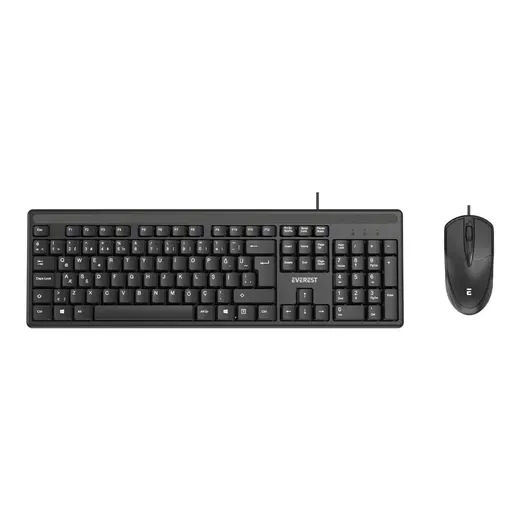 Everest KM-515 Usb Combo Q Kablolu Klavye/Mouse Set Siyah