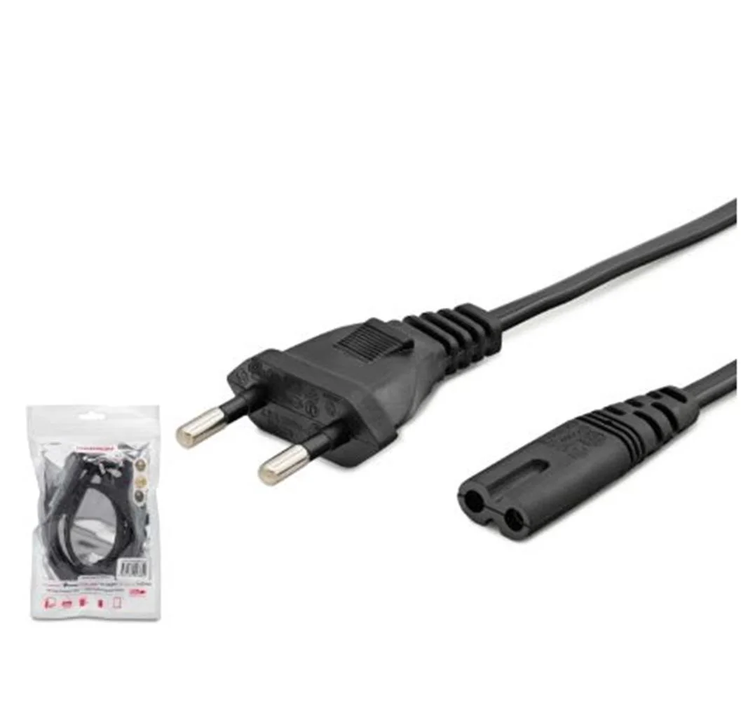 HADRON HDX5534 Teyp Güç Kablosu 2 Pin 1 mm 500W C7 Figure 8 1 m Siyah