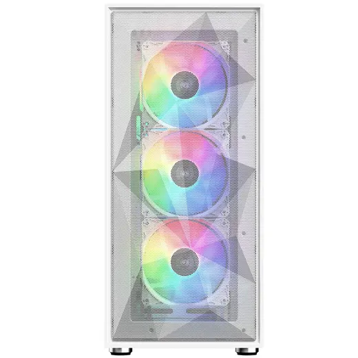 POWERBOOST PB-P3509BW 4-ARGB Fanlı Gaming Mid-Tower PC Kasası Beyaz görseli 4