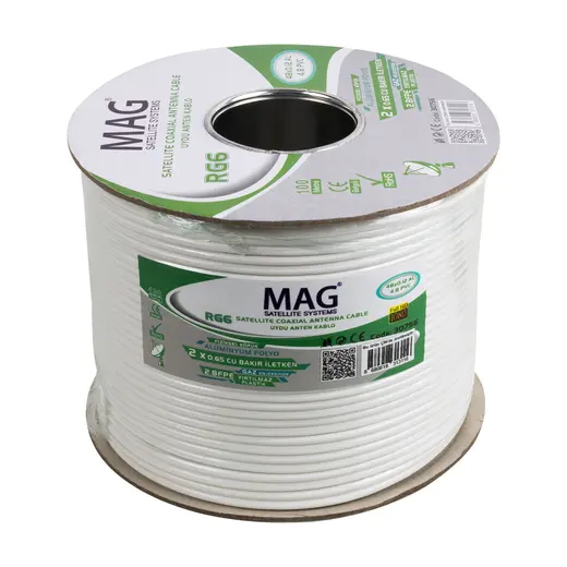 MAG RG59 FA MİNİ DUAL BİTİŞİK 48 TEL ANTEN KABLOSU (100 METRE) görseli 3