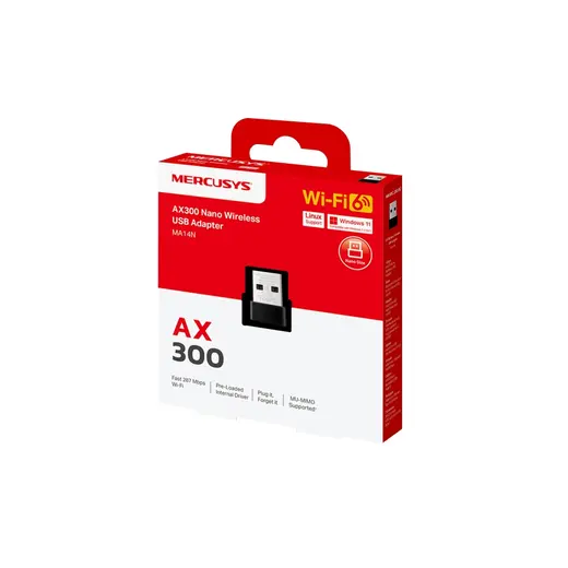 MERCUSYS MA14N WIFI6 AX300 Nano Usb Kablosuz Ağ Adaptörü görseli 1