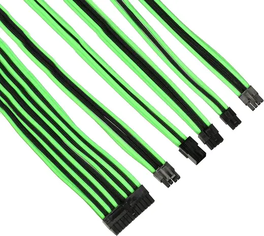 THERMALTAKE TtMod AC-034-CN1NAN-A1 Yeşil/Siyah Power Supply Sleeved Kablo Seti (16 AWG) görseli 1