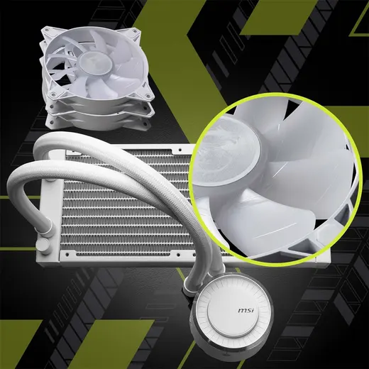 MSI 240mm MAG CORELIQUID E240 WHITE ARGB AM5-1851p Sıvı Soğutmalı İşlemci Fanı Beyaz görseli 5