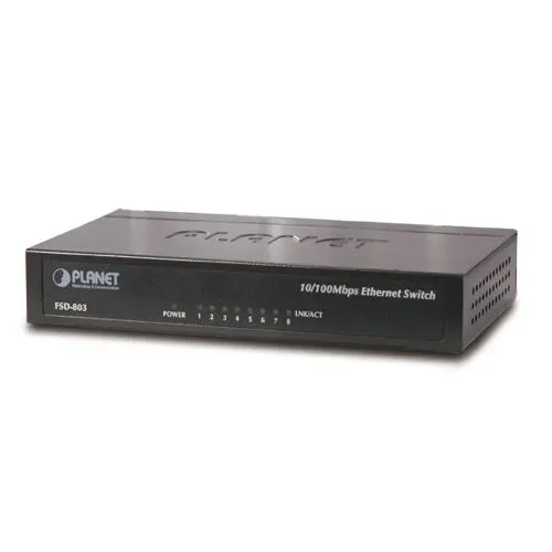 PLANET PL-FSD-803 Yönetilemeyen Switch (Unmanaged Switch) 8-Port 10/100Base-T
