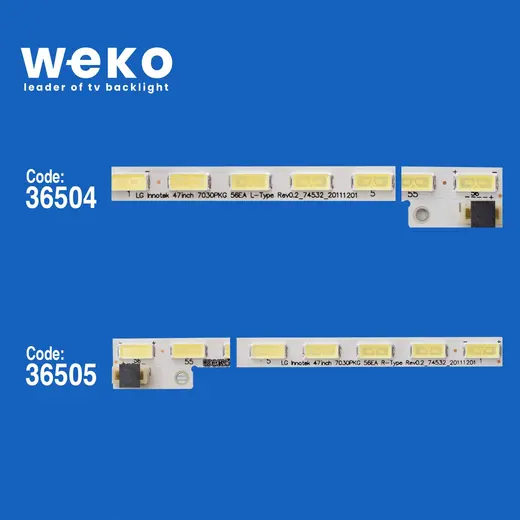 WKSET-5441 36504X1 36505X1 LG INNOTEK 47INCH 7030PKG 56EA 2 ADET LED BAR 5PİN (56LED) alternatif görünüm