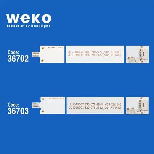 WKSET-5790 36702X2 36703X1 JL.D490C1330-078AS/HS 3 ADET LED BAR (BÖLÜNMÜŞ 6 ADET) alternatif görünüm