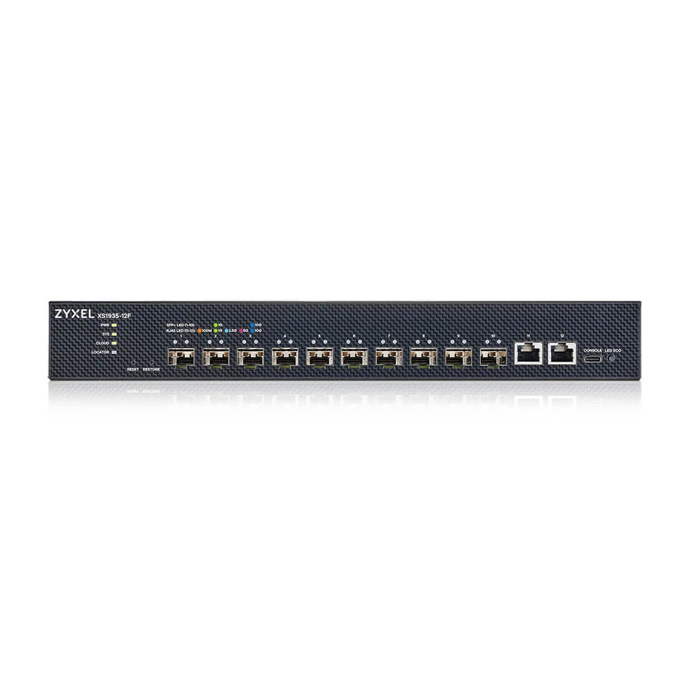 ZYXEL 10-10GbE SFP+ / 2-10GbE Uplink Layer 3 Yönetilebilir Switch XS1935-12F