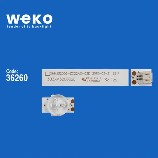 WKSET-5774 36260X2 XMNJ32D06-ZC22AG-03E 303XM320032E 2 ADET LED BAR (6V6LED58,6CM) alternatif görünüm