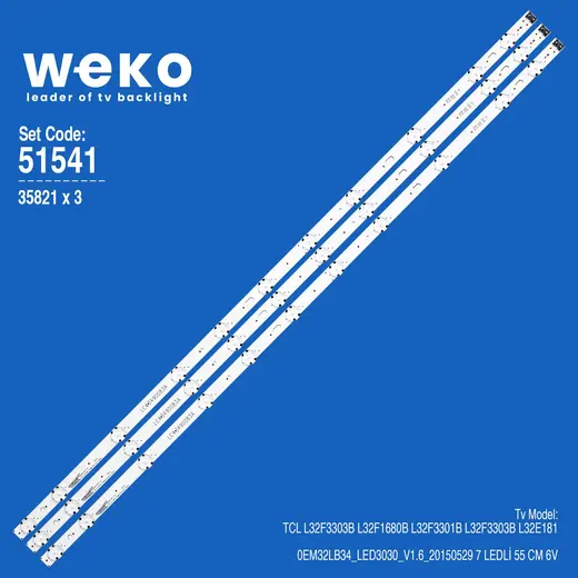 WKSET-6541 35821X3 LG INNOTEK 43INCH DRT LED ARRAY_3PCM00778A_REV0.1_180419 3 ADET LED BAR