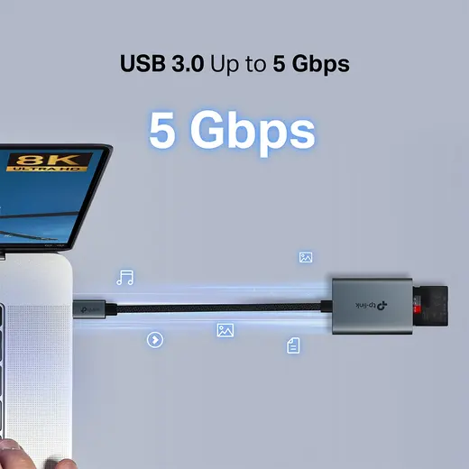 TP-LINK UA440C USB Type-C Çoklu Kart Okuyucu Adaptör görseli 6