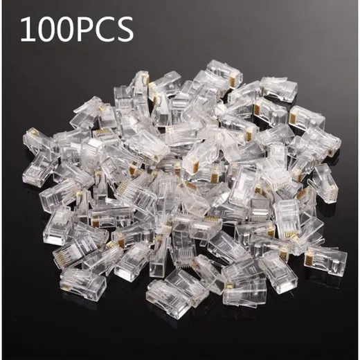100 ADET EZ PLUG AÇIK UÇLU CAT 6 RJ45 NETWORK KONNEKTÖR CAT6 UTP alternatif görünüm