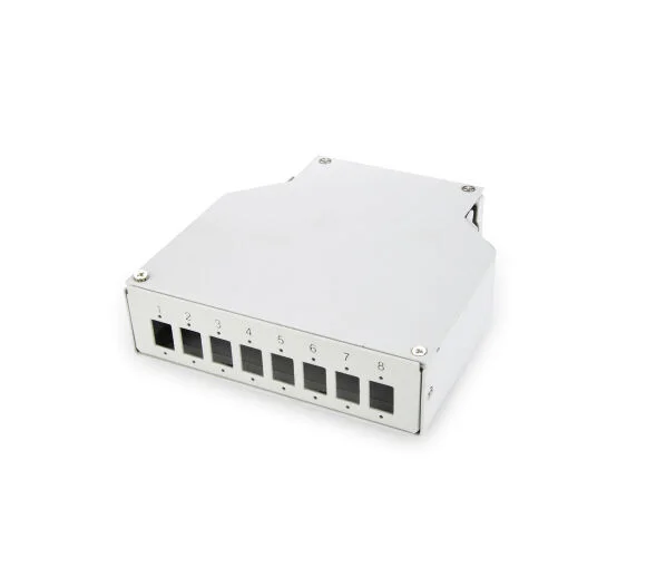 DIGITUS DN-96891 DIN Rail Fiber Sonlandırma Kutusu, 8 LC DX veya 8 SC SX coupler, gri renk