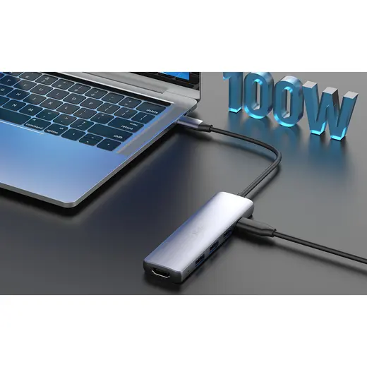 Netac WF13 5-in-1 Type-C Media Docking Station NT08WF13-30GR görseli 5