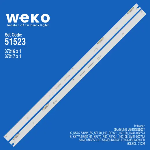 WKSET-6523 37216X1 37217X1 S_KS7/7.5/8/9K_65_SFL70_L90/R90 2 ADET LED BAR (90LED)
