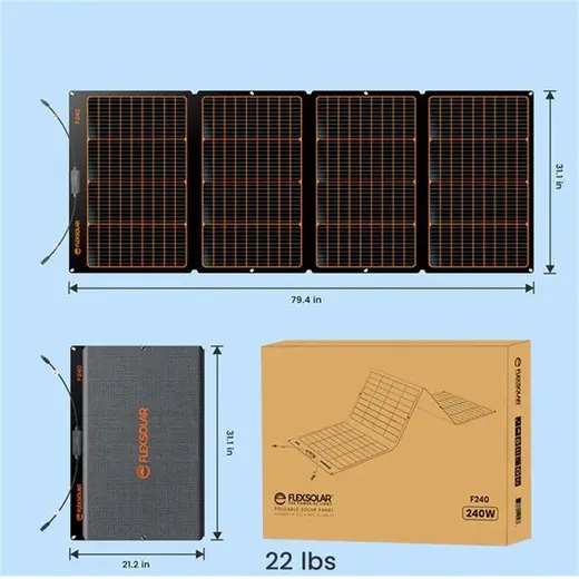 FLEXSOLAR F240 TAŞINABİLİR GÜNEŞ PANELİ 240W görseli 2
